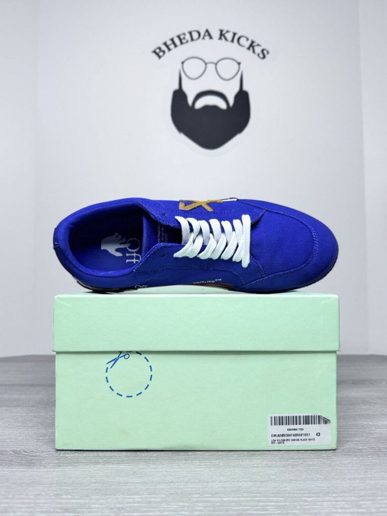 Size 43 EU (10 Men) - Off-White Vulcanized Low Canvas Blue Yellow White Black