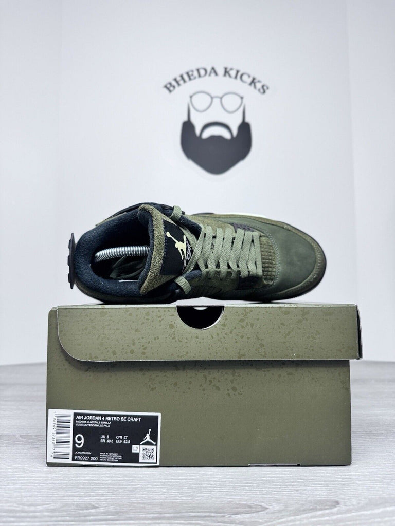 Size 9 - Jordan 4 SE Retro Low Craft Olive FB9927-200 Preowned Authentic