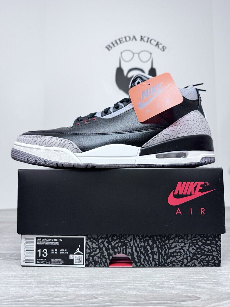 Size 13 - Air Jordan 3 Retro OG 2024 Black Cement DN3707-010 NEW DS