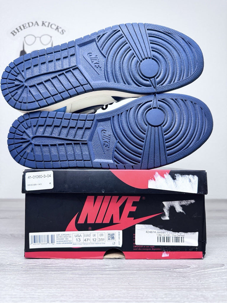 Size 13 - Nike Air Jordan 1 Retro OG High Obsidian UNC 2019 Authentic Preowned
