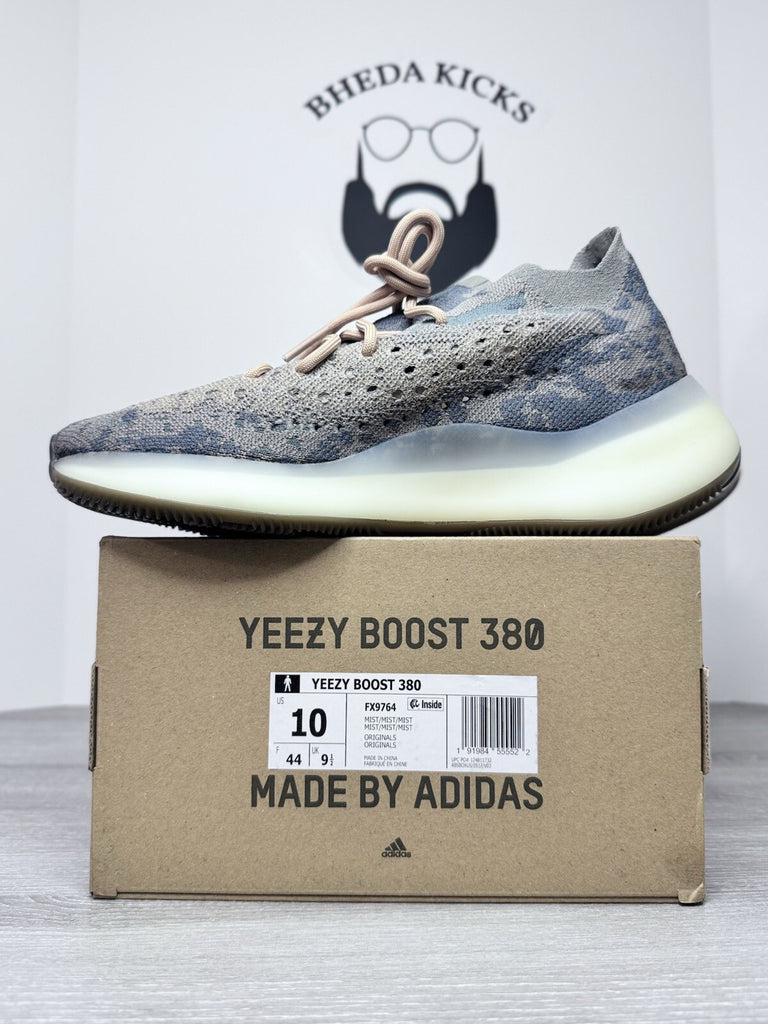 Size 10 - Adidas Originals Yeezy Boost 380 Mist Mens FX9764 Non-Reflective NEW