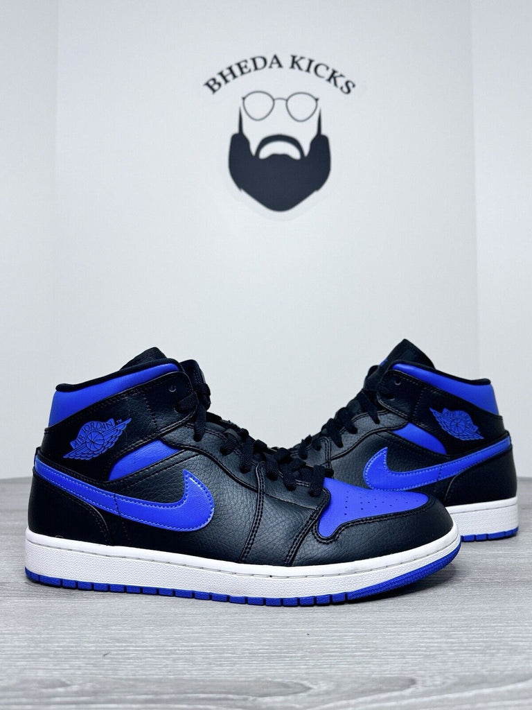 Size 11 - Nike Mens Air Jordan 1 Mid 554724-068 Blue Sneakers (Tried On)