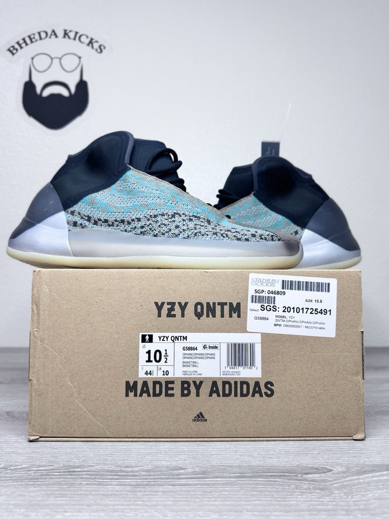 Size 10.5 - Adidas Yeezy QNTM Teal Blue Black Grey Boost Comfort G58864 New