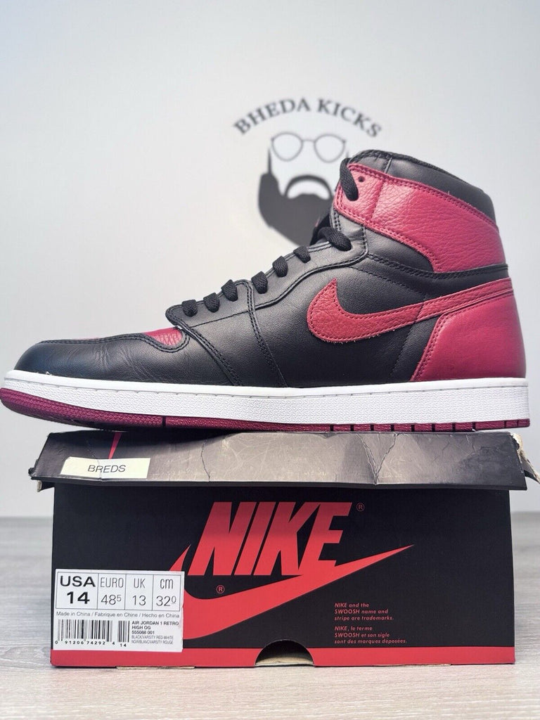 Size 14 - Jordan 1 Retro OG High Banned Bred 555088-001 Preowned Authentic