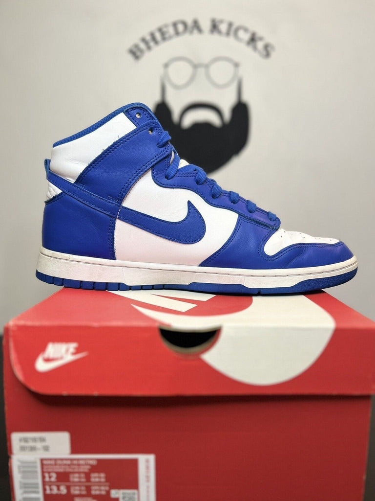 Nike Dunk Hi Retro Game Royal Men’s DD1399-102 Preowned Mens Sneakers Size 12