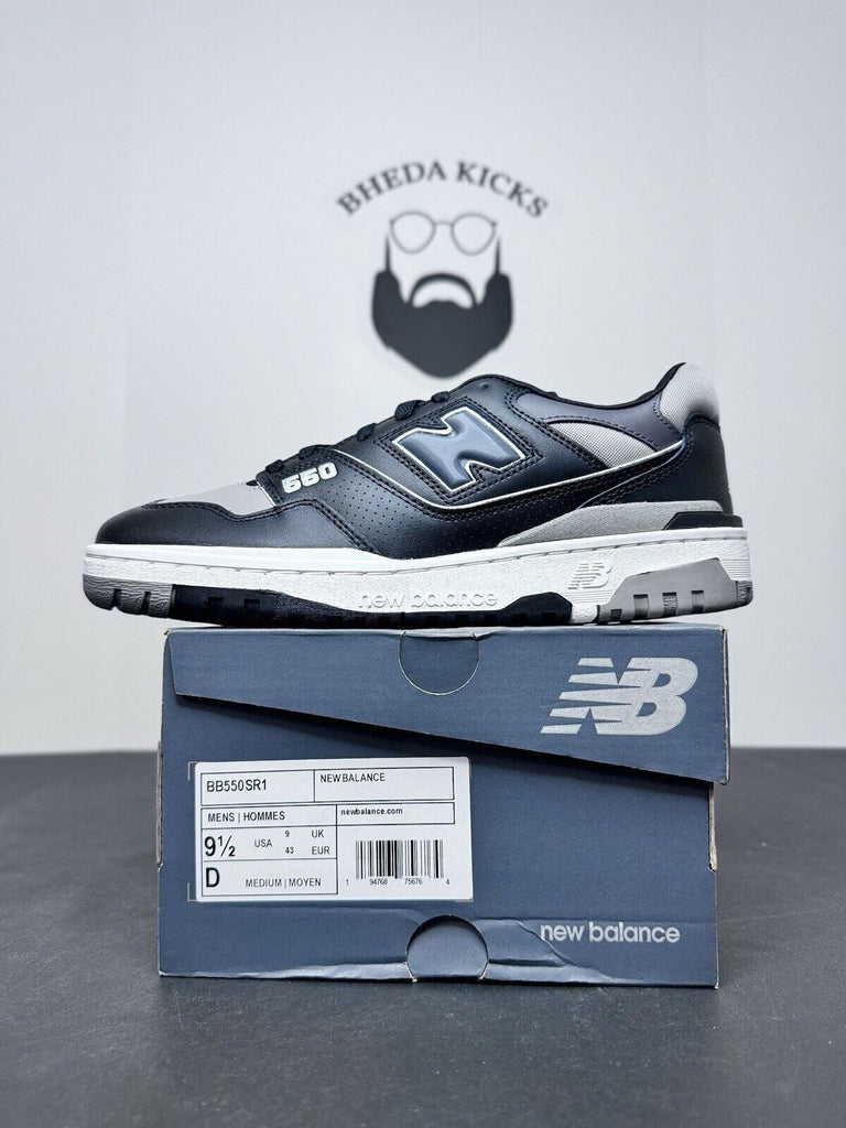 DS New Balance 550 'Shadow' Black Grey White Shoes BB550SR1 Men's Size 9.5