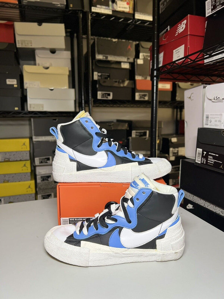 Size 7 Mens (8.5 Womens) - Nike Blazer Mid x Sacai Black Blue 2019 BV0072-001