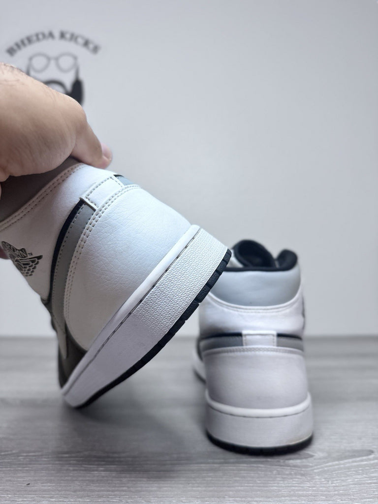 Size 15 - Nike Air Jordan 1 Mid Black White Lt Grey Sneakers 554724-073 Men’s