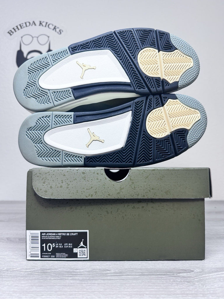 Size 10.5 - Nike Air Jordan 4 Retro Craft Olive FB9927-200 OG Bred Green Cement