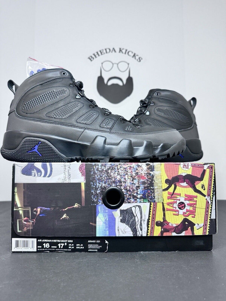 NEW Jordan Men's Air Jordan 9 Retro Boot NRG 'Black Concord' AR4491-001 Size 16