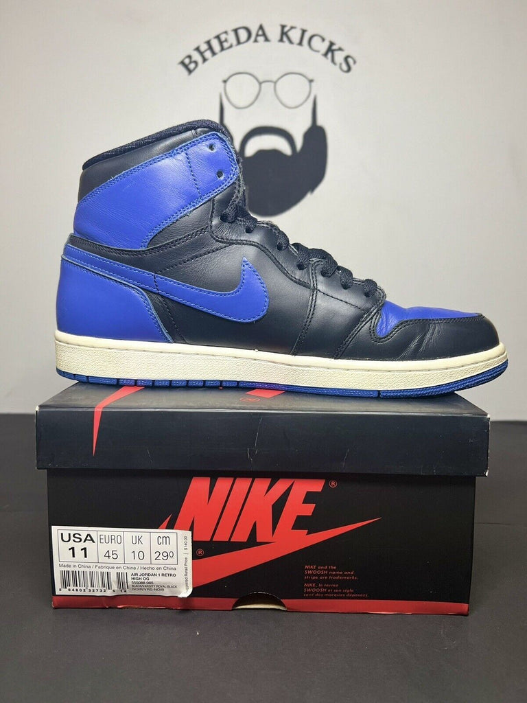 2013 Nike Air Jordan 1 Retro High OG Royal Blue Black Size 11 555088 085 Rare Og