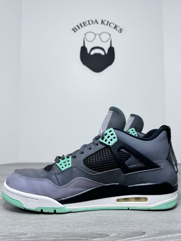 Size 12 - 2013 Air Jordan 4 Retro Green Glow Grey 308497-033 Men Sneakers