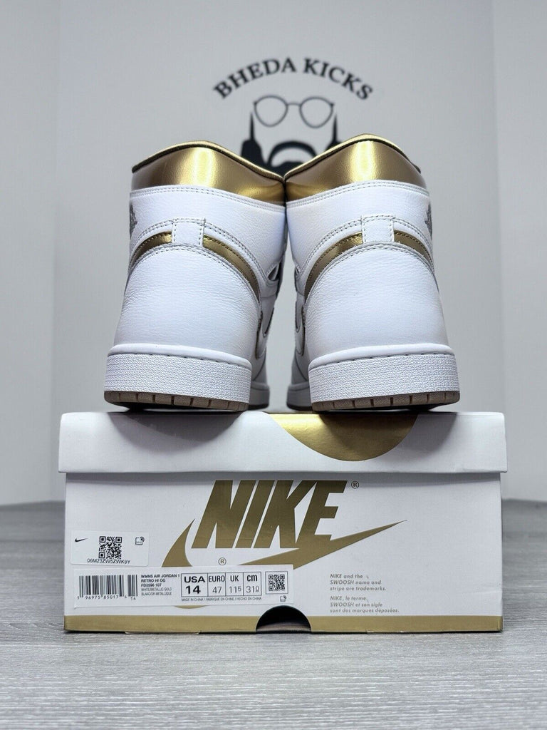 Size 14W (12.5 Men’s) - Air Jordan 1 Retro High OG Metallic Gold FD2596-107 NEW