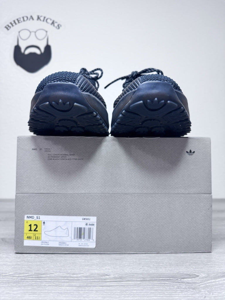 Size 12 - Adidas NMD_S1 Primeknit Core Black Men’s Special Box GW5652 Preowned