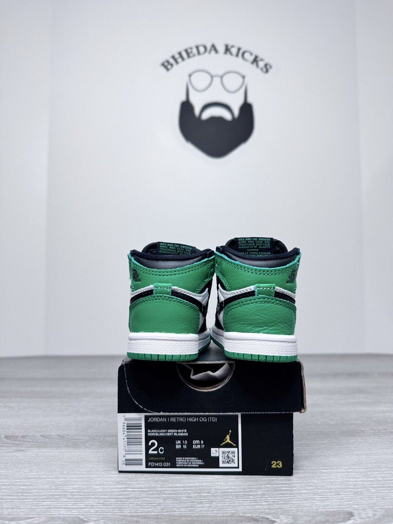 Size 2C - Nike Air Jordan 1 Retro High OG TD 'Lucky Green'  FD1413-031 Toddler