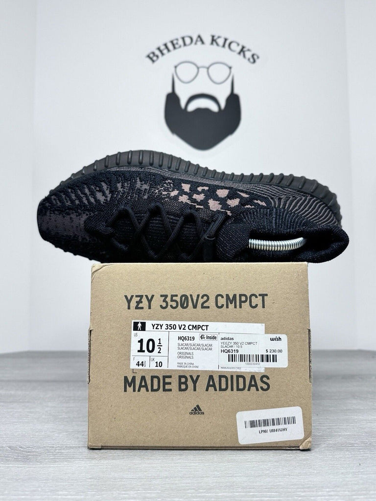 Size 10.5 - Adidas Yeezy Boost 350 V2 CMPCT Slate Carbon HQ6319 Preowned