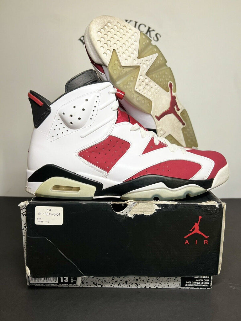 Nike Air Jordan 6 VI Retro Carmine 2014 Red White Size 13 Sneakers 384664-160 Og