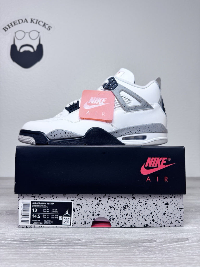 Size 13 - Nike Air Jordan 4 Retro White Cement 2025 FV5029-100 Brand New