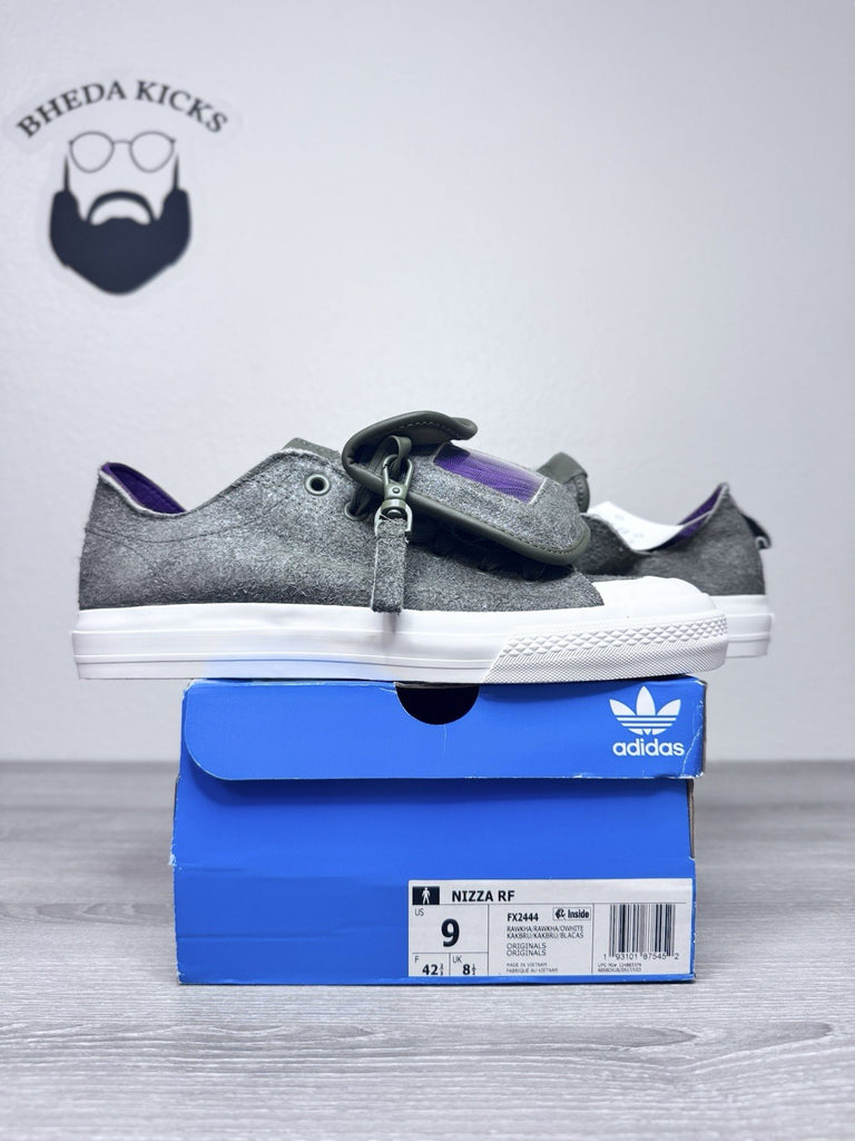 Size 9 - Adidas Nizza RF Low Retro Shoes Green Leather Canvas Sneakers FX2444 DS