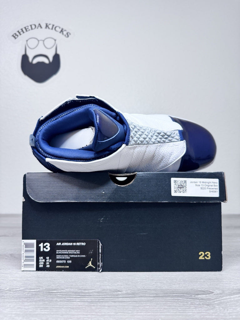 Size 13 - Air Jordan 16 Retro 2016 Midnight Navy 683075-106 Preowned Authentic
