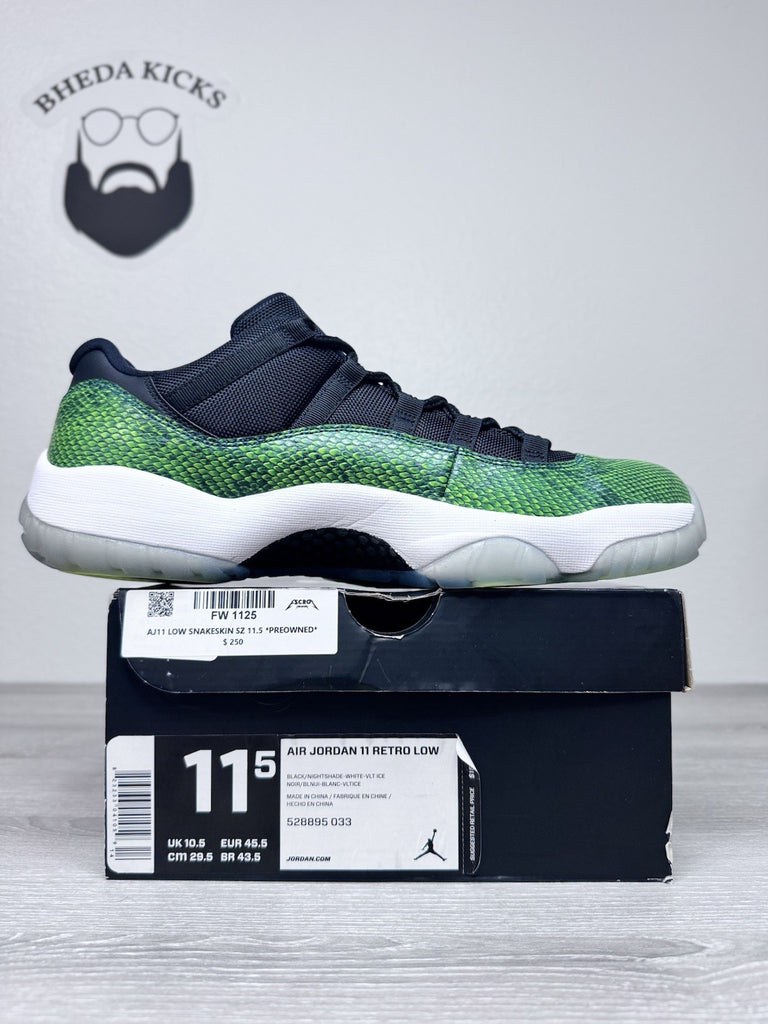 Size 11.5 - Air Jordan 11 Retro Low Snake Green 528895-033 Reptile OG Rare