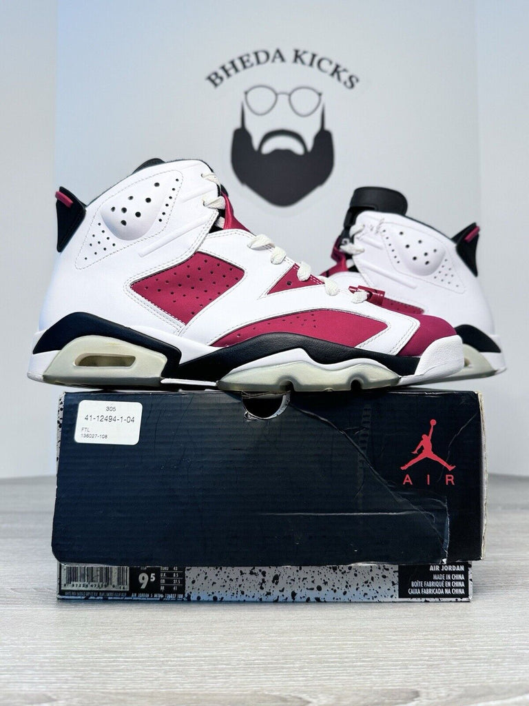 Size 9.5 - Nike Air Jordan 6 Retro 2014 Carmine 384664-160 Red White Black OG