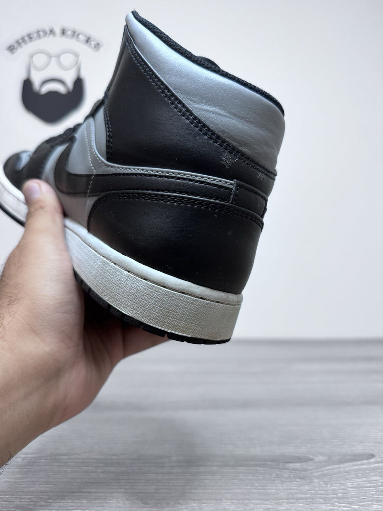 Size 11 - Nike Air Jordan 1 Sneakers Gray Black Basketball Mid Top 554724-096