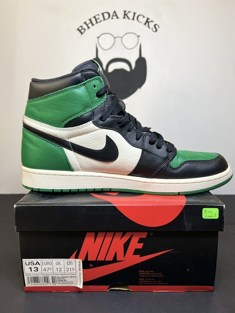 2018 Air Jordan 1 Retro High OG "Pine Green 1.0" 555088-302 size 13 Og Rare MJ