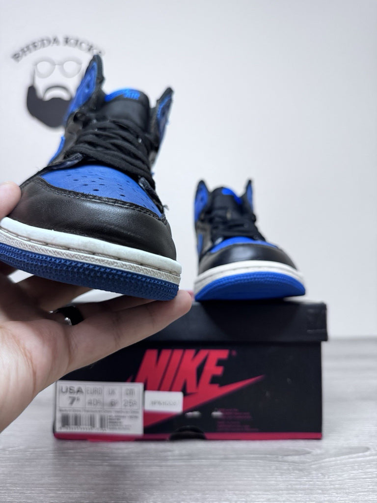 Size 7.5 - Nike Air Jordan 1 High OG Royal Blue Retro Men’s 555088-007 Preowned