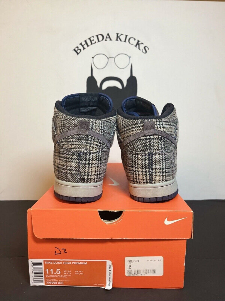 Nike Dunk High Premium Tweed Pack 2007 size 11.5 306968-003 Preowned Og Rare