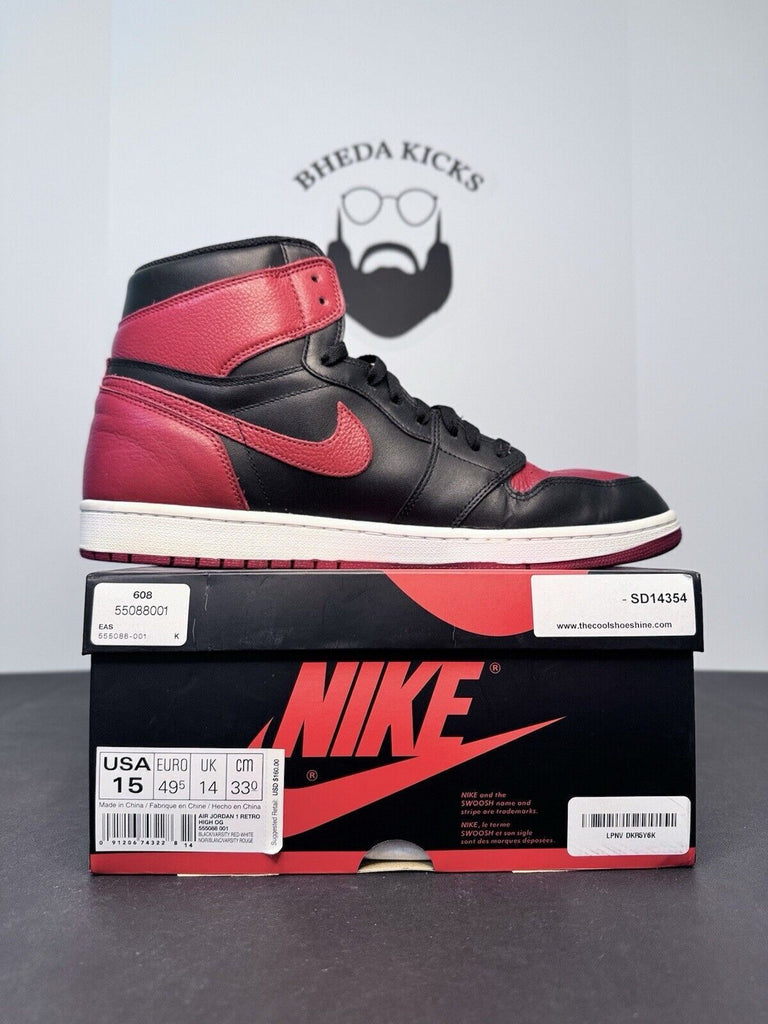 Nike Air Jordan 1 Retro OG High Banned Bred 555088-001 OG Clean Men’s Size 15