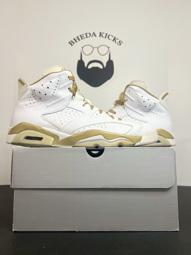 Air Jordan 6 VI Retro GMP Golden Moments White Gold Sneakers 384664-135 Size 13