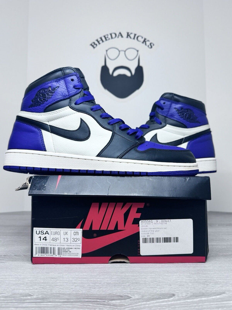 Size 14 - Nike Air Jordan 1 High OG Court Purple 1.0  555088-501 Preowned Rare