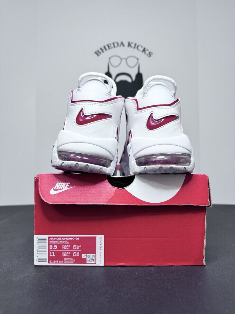 NEW Nike Air More Uptempo '96 White Varsity Red Sneakers 921948-102 Size 9.5