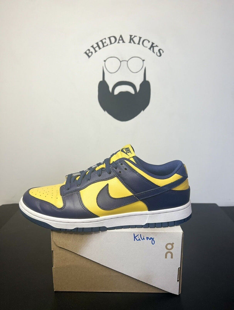 Nike Dunk Low Michigan Men's Blue Yellow 2021 Retro DD1391-700 Men’s Size 10