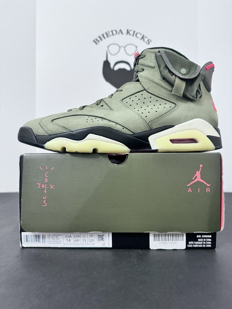 Nike Air Jordan 6 Retro Travis Scott Olive CN1084-200 Khaki Green Men’s Size 14