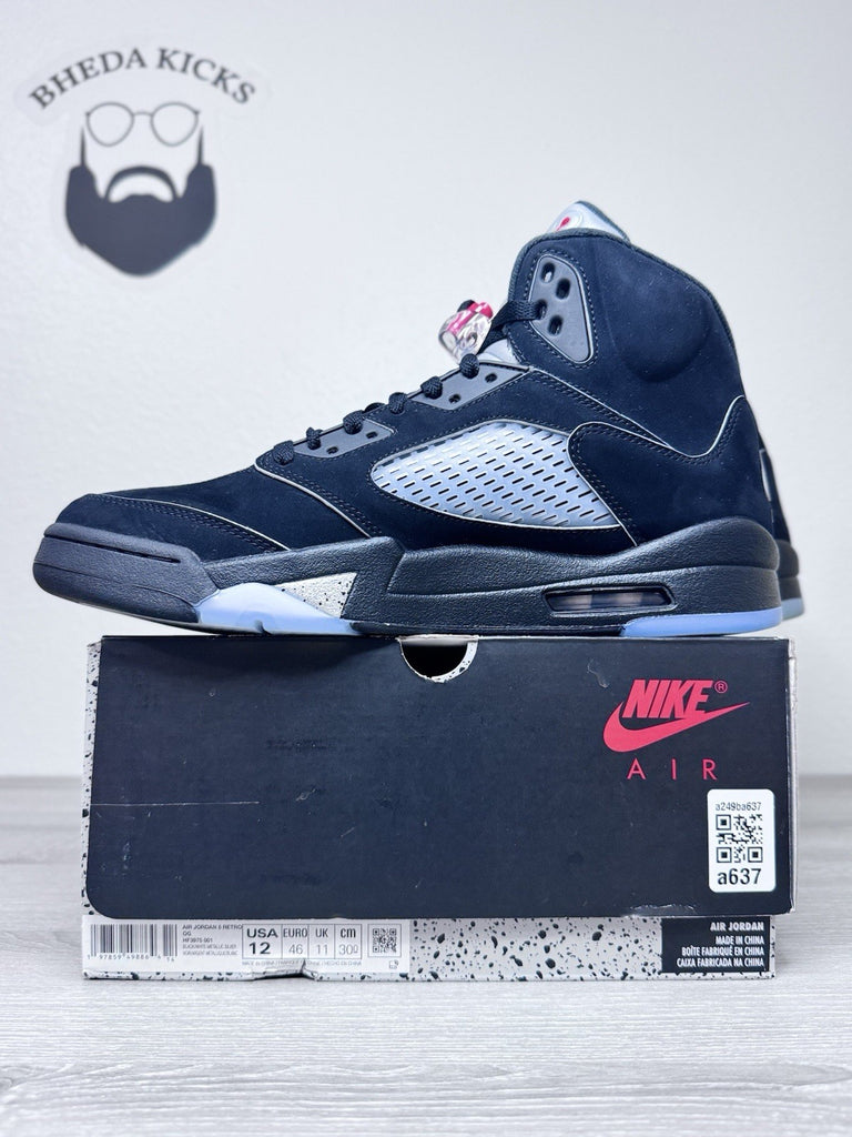 Size 12 - Air Jordan 5 Black Metallic Reimagined Sneakers HF3975-001 Worn Once