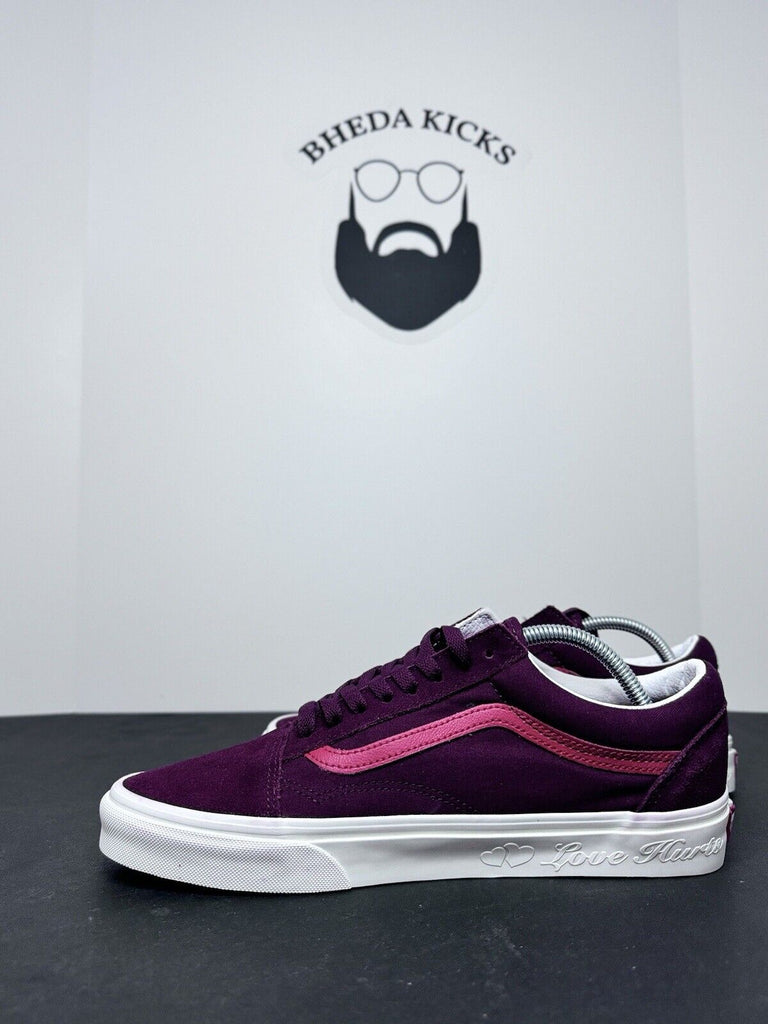 Size 10 - VANS Sk8 Low “Love Hurts” Maroon Red White NEW DS Rare Authentic