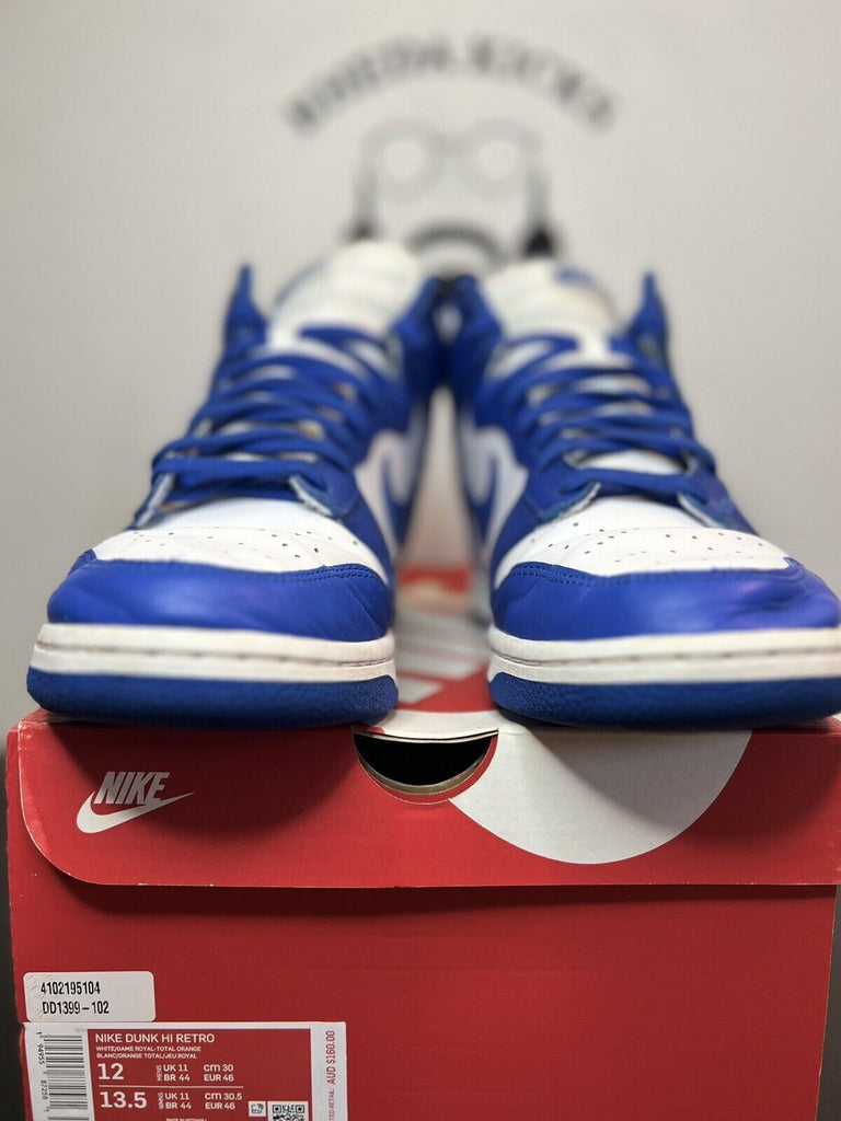 Nike Dunk Hi Retro Game Royal Men’s DD1399-102 Preowned Mens Sneakers Size 12