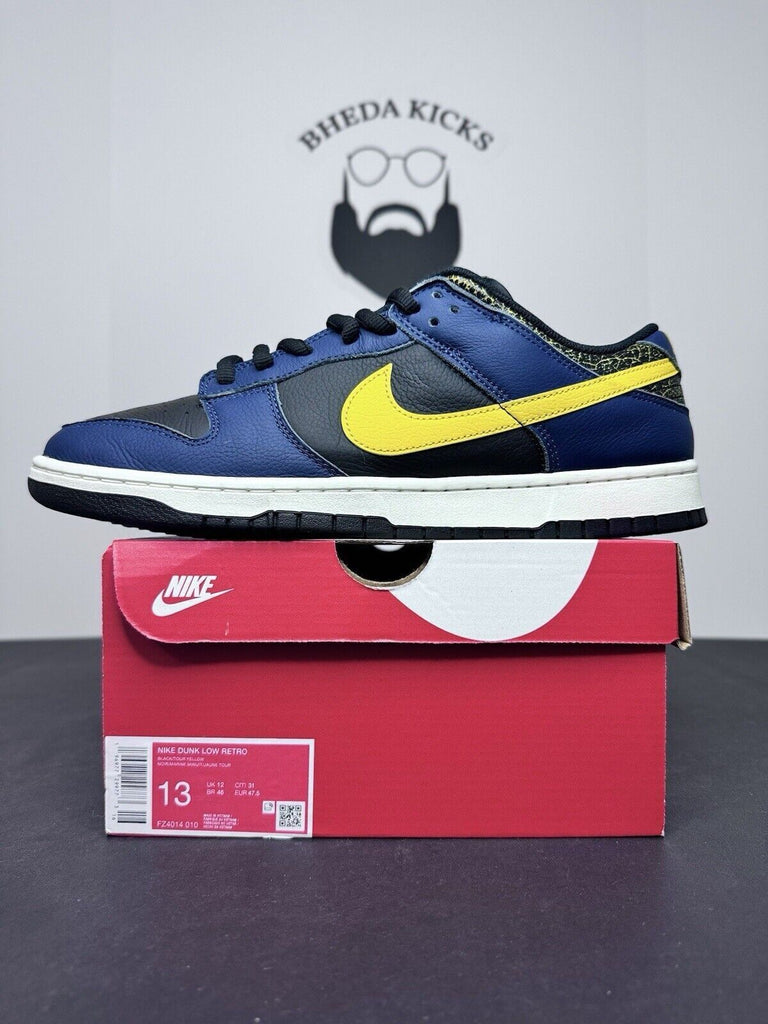 Nike Dunk Low Vintage Michigan Midnight Navy FZ4014-010 Preowned Men's Size 13