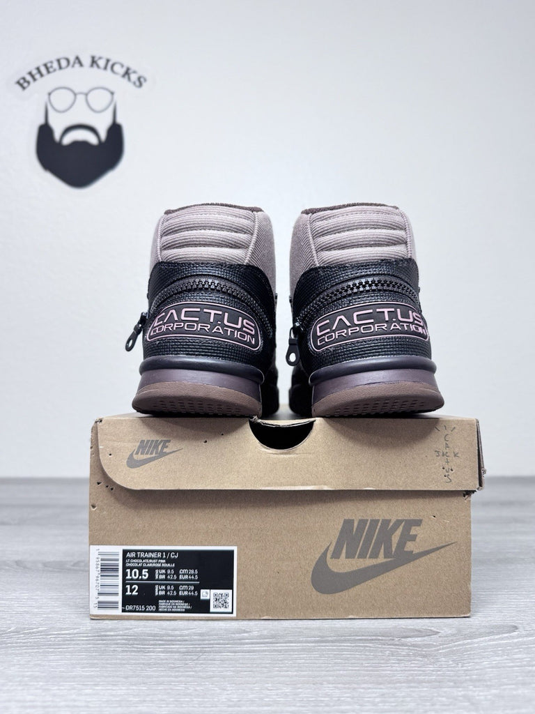 Size 10.5 - Nike Travis Scott x Air Trainer 1 SP Chocolate DR7515-200 Preowned