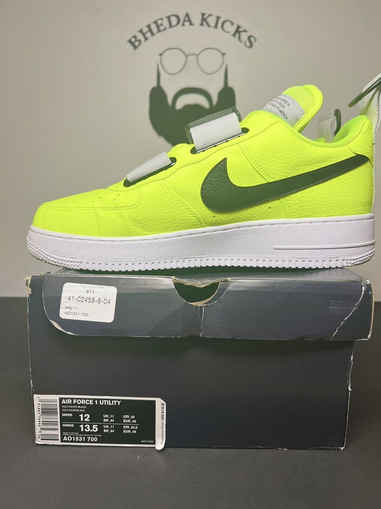 Nike Air Force 1 Low Utility Volt Men's Size 12 2018 AO1531-700 Preowned Og Rare