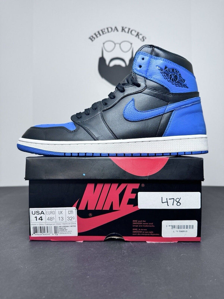 Nike Air Jordan 1 Retro High OG 2017 Royal Blue Black 555088-007 Men’s Size 14