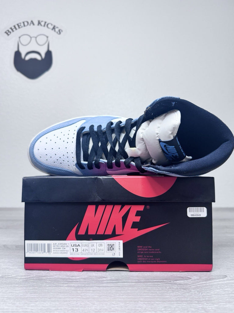Size 13 - Jordan 1 Retro OG High University Blue 555088-134 Authentic Preowned
