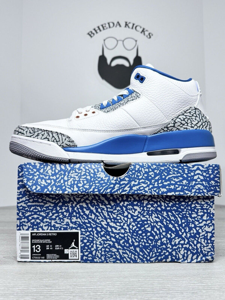 Size 13 - Nike Air Jordan 3 Retro Washington Wizards Blue White CT8532-148