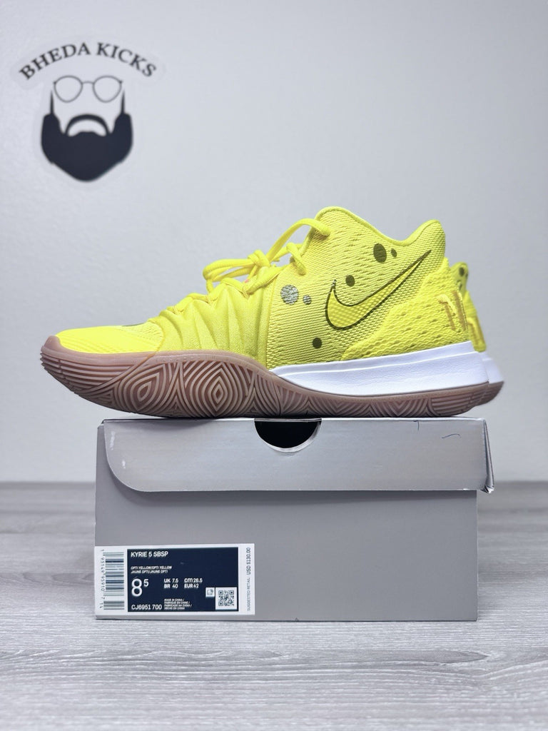 Size 8.5 - Nike SpongeBob SquarePants x Kyrie 5 Opti Yellow CJ6951-700 Men's New