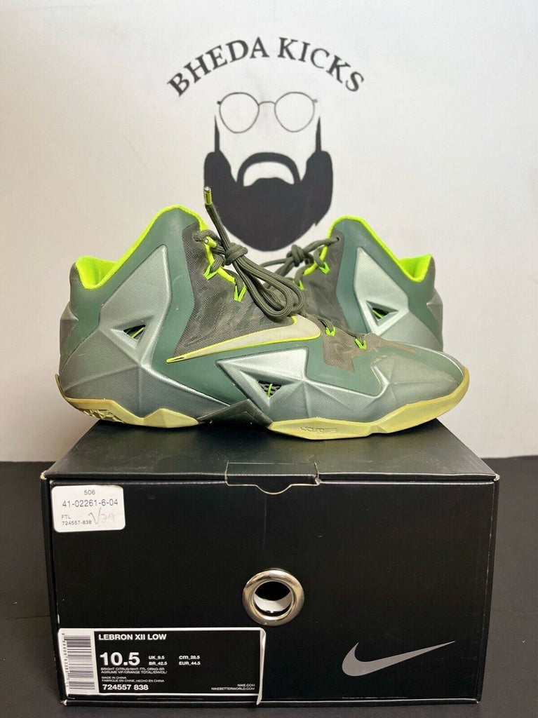 Nike Lebron 11 XI Dunkman Green Volt Basketball Shoes 616175-300 Men's Size 11.5