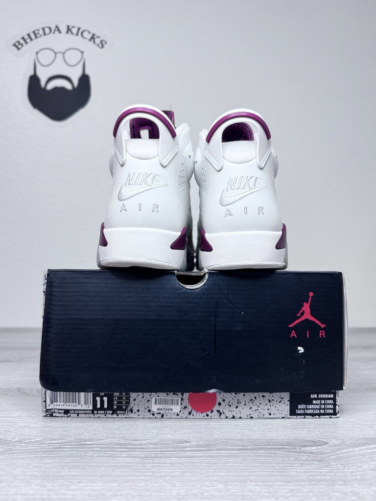 Size 11 - Nike Air Jordan 6 Retro 2015 Maroon White Red 384664-116 Preowned