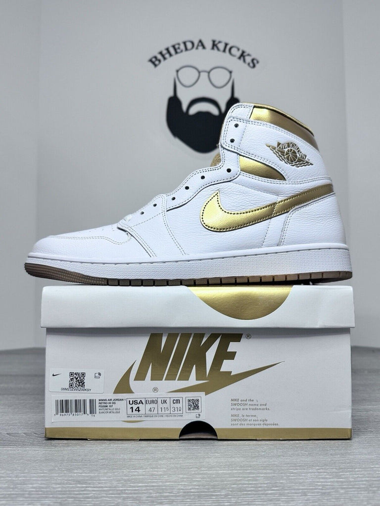 Size 14W (12.5 Men’s) - Air Jordan 1 Retro High OG Metallic Gold FD2596-107 NEW