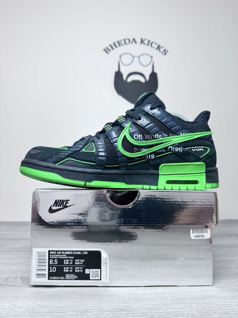 Size 8.5 - Nike Air Rubber Dunk x Off-White Low Green Strike Black (CU6015-001)